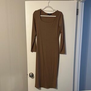 Brown body con dress